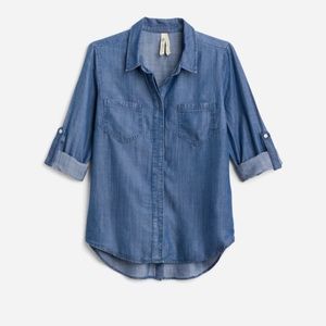 Chambray relaxed button down top